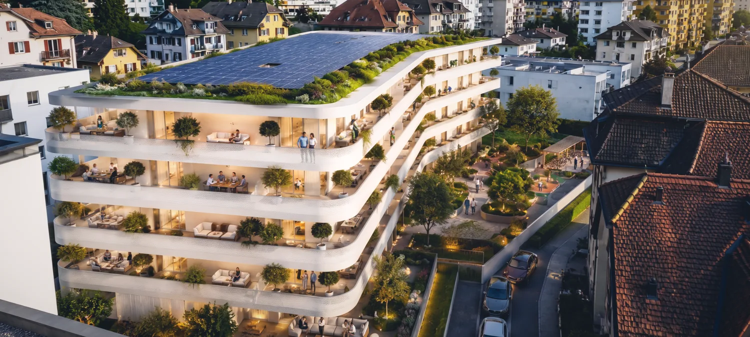 Les terrasses plant&eacute;es de HIATUS, vues depuis les toits voisins